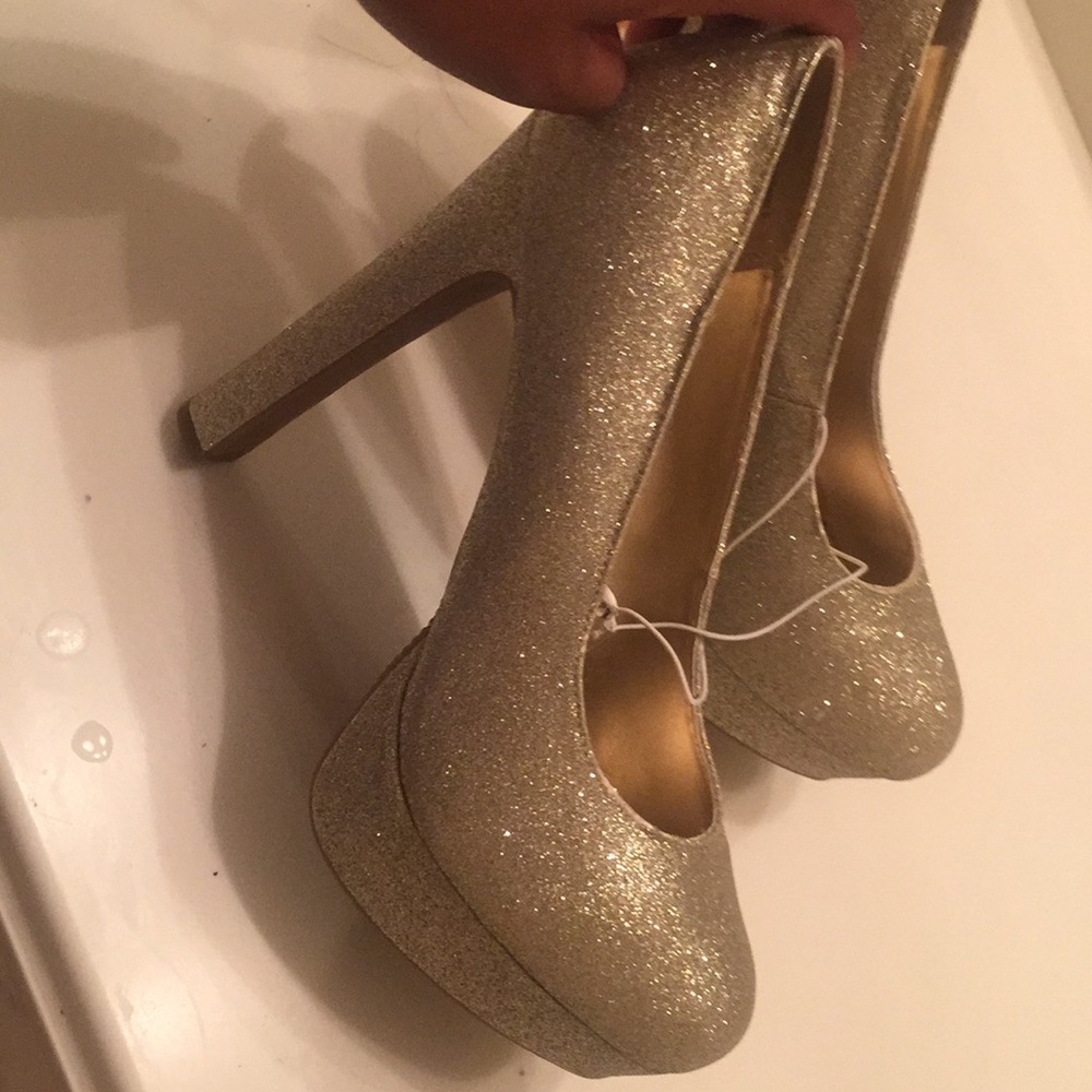 Sparkly Silver high Heeled Shoes